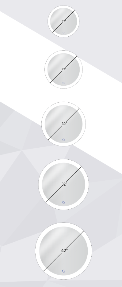 Circle Bathroom LED Mirror Size Chart