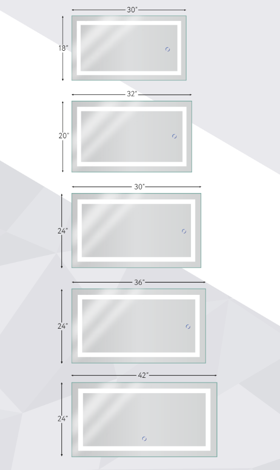 Rectangle LED Vanity Mirror Sizes