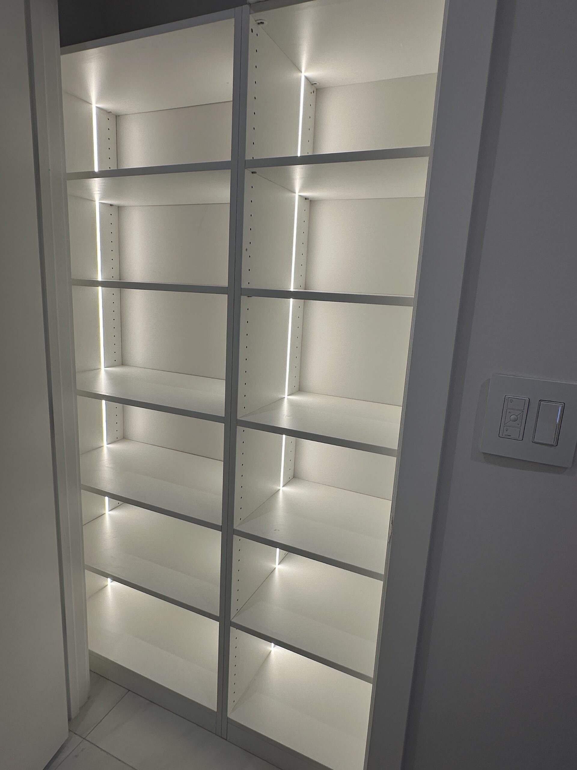 Linen Closet White with LED Lighting