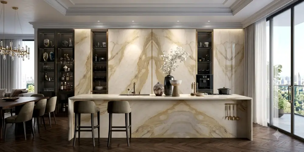 Bookmatched Porcelain Designs and Installation